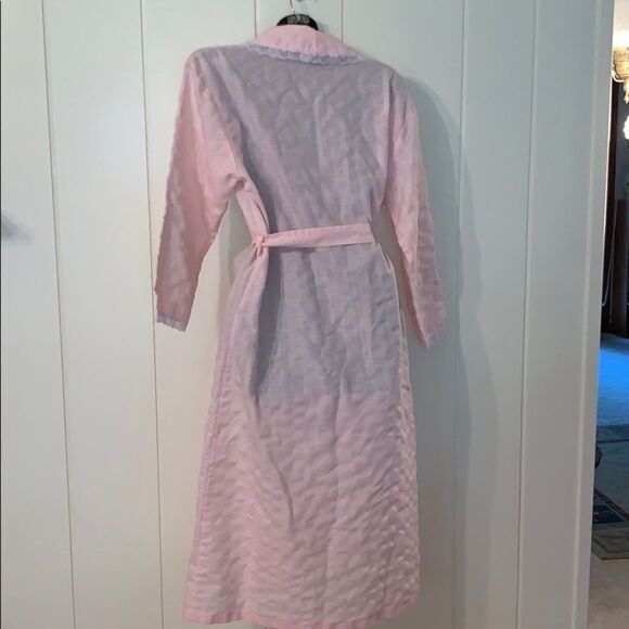 Vtg 80s/90s Cachet pink cotton/polyester robe - Picture 5 of 8